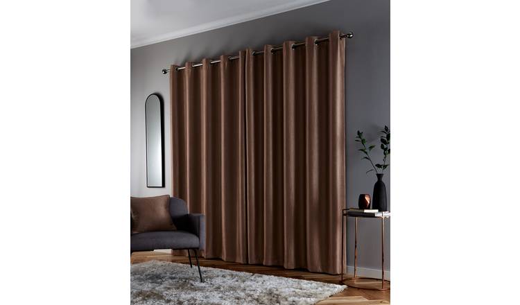 Enhanced Living Darnley Thermal Eyelet Curtains - 117 x 137cm - Bronze