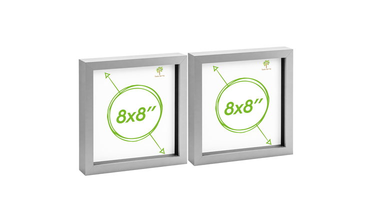 Nicola Spring 3D Box Photo Frames - 8 x 8" with 4 x 4" Mount - Pack of 2