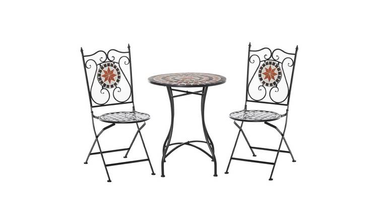 Outsunny 2 Seater Garden Bistro Set with Table - Black