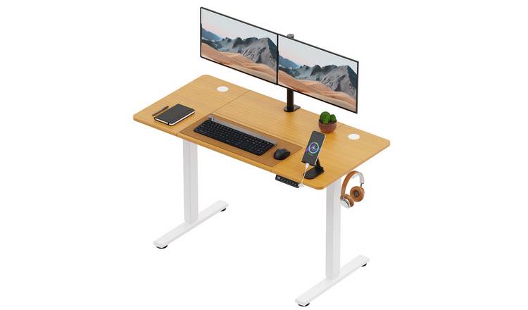 Vonhaus 120 x 60cm Electric Standing Desk - Maple