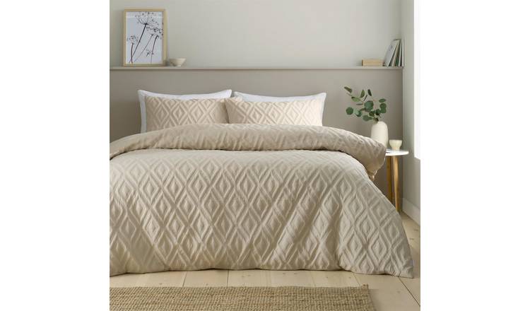 Catherine Lansfield Jacob Geo Duvet Cover Set - Super King - Natural