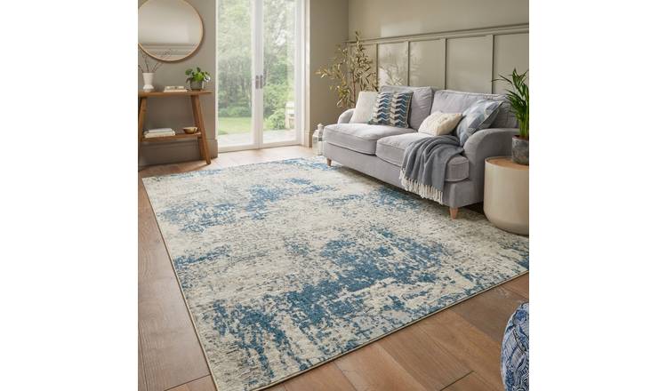 Mega Flooring Blue Modern Abstract Rug - 120 x 170cm