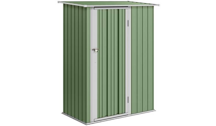 Outsunny Metal Waterproof Garden Shed with Sloped Roof - Green