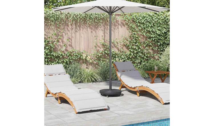 Walplus Rattan Patterned Iron Parasol Base Art Deco - Black - 45 x 45 x 39.5 cm