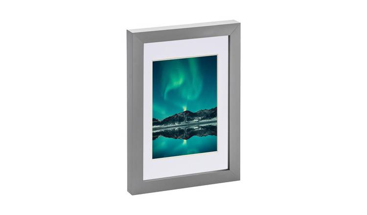 Nicola Spring Photo Frame - A5 with Mount - Grey/White