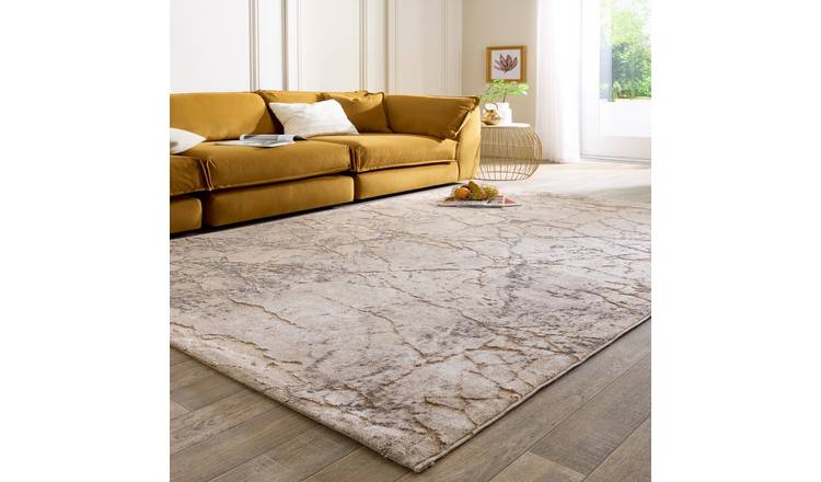 Mega Flooring Beige Modern Abstract Rug - 80 x 150cm