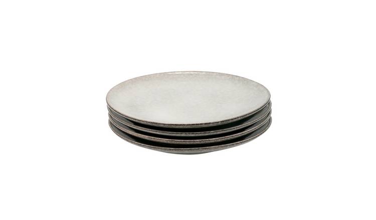 Cooks Professional Set of 4 20cm Nordic Stoneware Side Plates - Grey