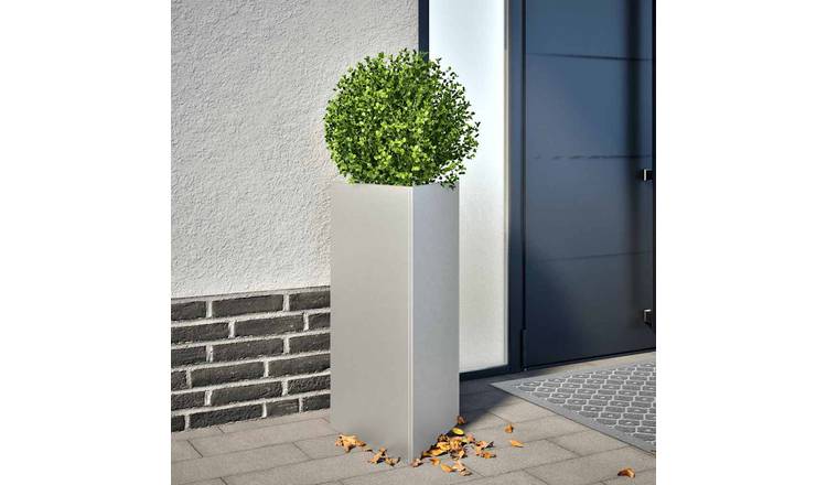 Walplus Galvanised Steel Garden Planter - 40 x 34.5 x 75 cm