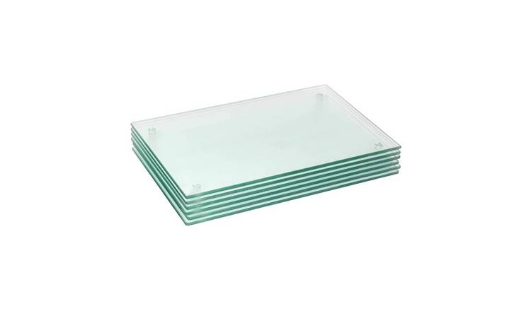 Harbour Housewares Clear Glass Placemats - Set of 6 - 30 x 20cm