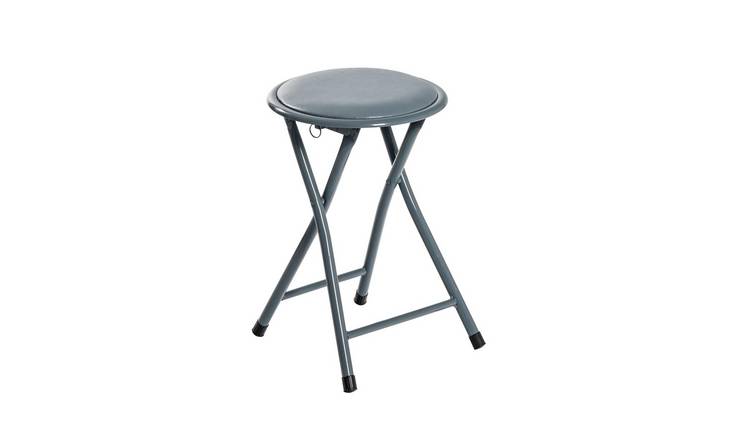 Harbour Housewares Padded Folding Stool - Grey