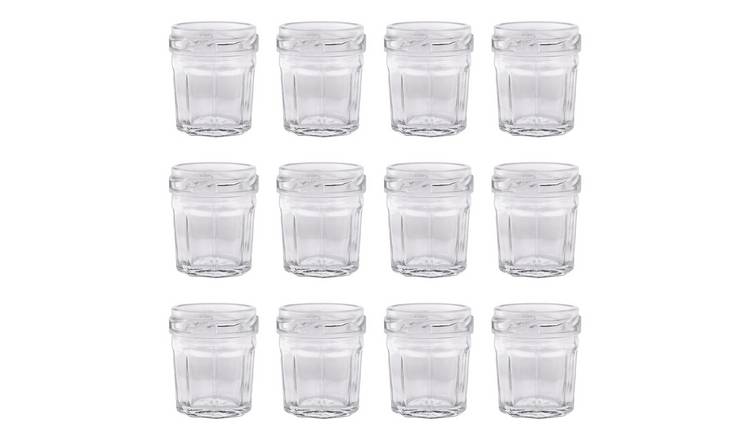 Argon Tableware Glass Jam Jars - Pack of 12
