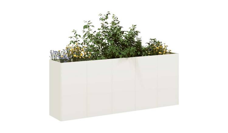 Walplus Steel Garden Planter - White - 200 x 40 x 80 cm