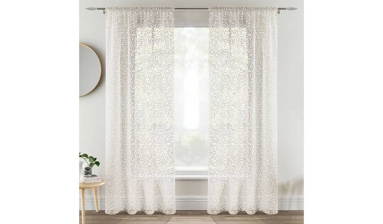 Tyrone Textiles Willow Rod Pocket Voile Panels - 140 x 122cm - Natural