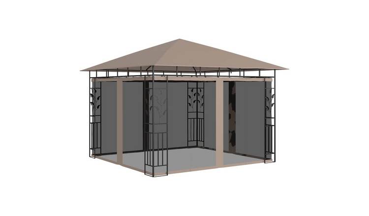 Walplus 3 x 3 x 2.73 m 180gsm Gazebo with Mosquito Net - Taupe