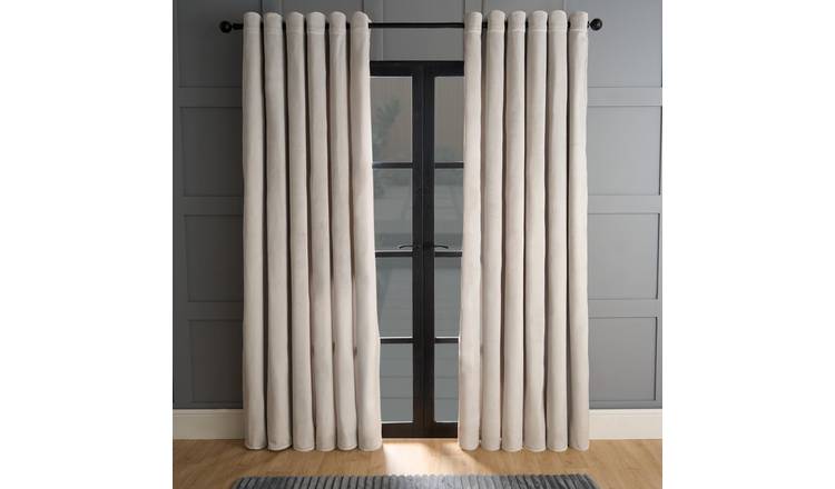 OHS Plain Thermal Velvet Curtains 168 x 229cm - Silver