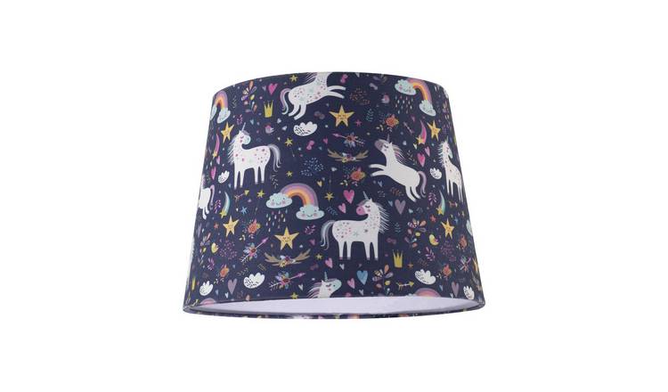 Happy Homewares Multicoloured Unicorn Childrens with Rainbows Lampshade - 25cm