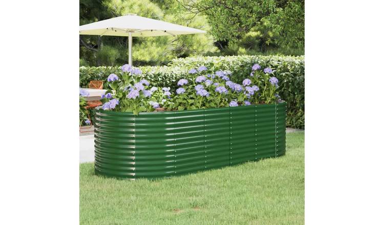 Walplus Galvanised Steel Raised Garden Bed - Green - 249 x 100 x 68 cm