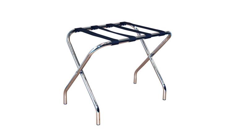 Harbour Housewares Folding Metal Luggage Rack - Chrome
