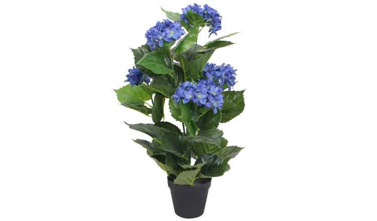 Walplus Artificial Hydrangea Plant with Pot - Blue - 60 cm