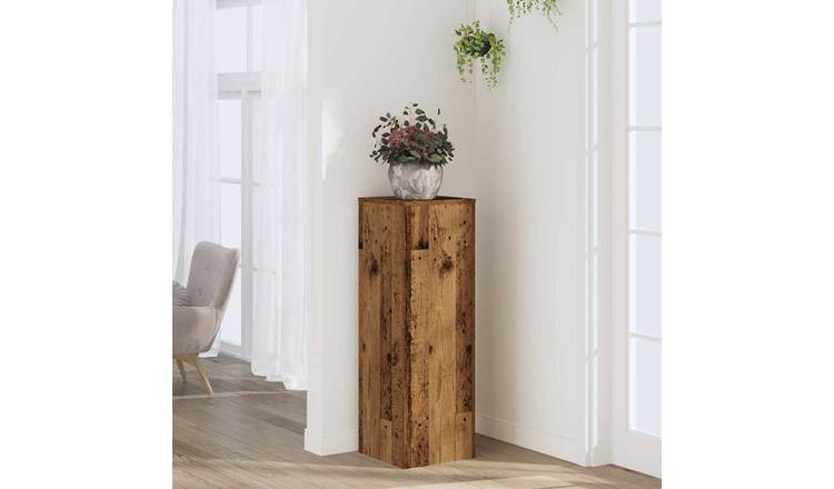 Walplus Engineered Wood Plant Stand - Old Wood - 33 x 33 x 100 cm