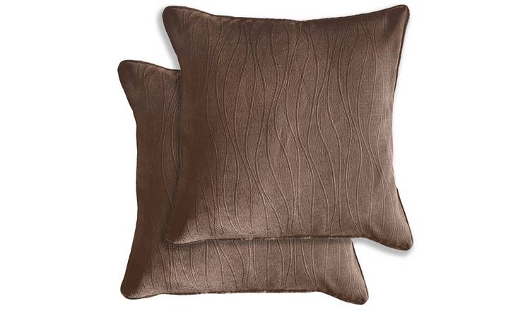 Enhanced Living Goodwood Textured Wave Cushion Covers - 43 x 43cm - Bronze