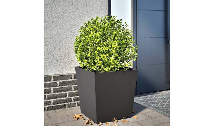 Walplus Steel Garden Planter - Black - 50 x 50 x 50 cm