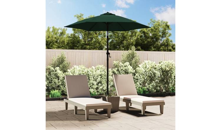 Walplus Polyester Garden Parasol - Green and Dark Grey - 200 x 224 cm