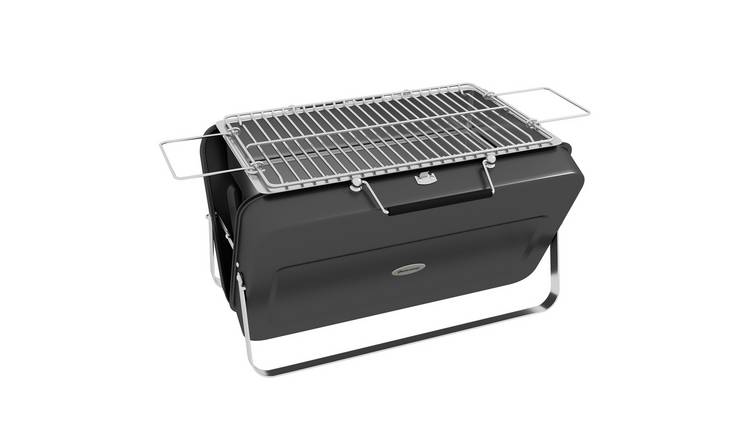 Outsunny Foldable Portable Garden BBQ Grill with Suitcase Shell - Black