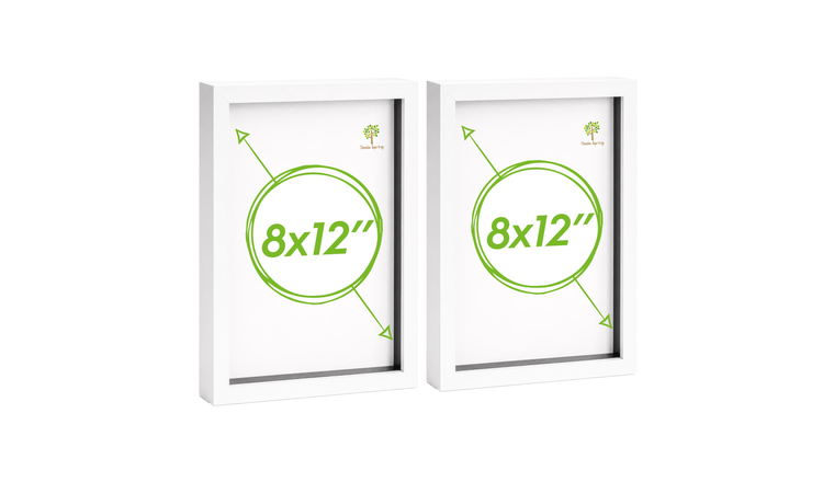 Nicola Spring 3D Box Photo Frames - 8 x 12" - Set of 2 - White