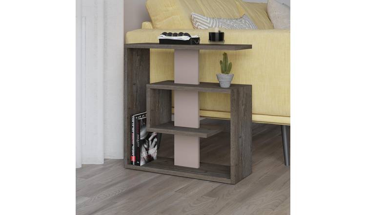 Decortie Saly Particleboard 3-Tier Side Table - Dark Coffee and Light Mocha