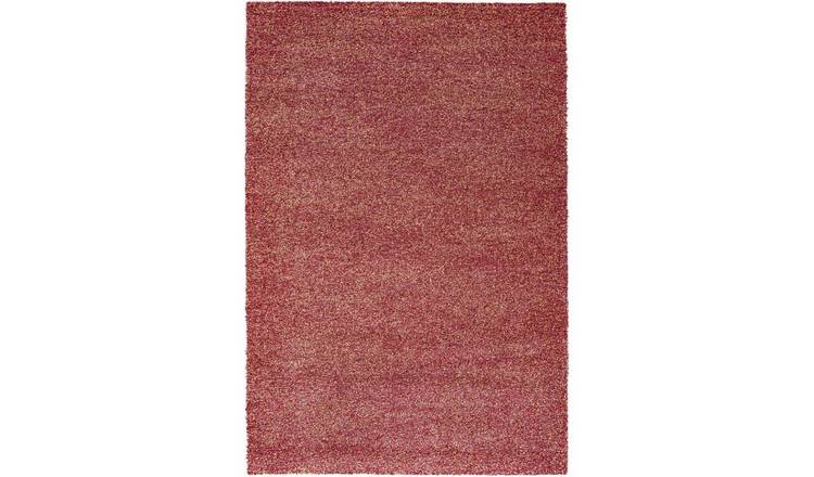 Mega Flooring Pink Shaggy Plain Rug - 67 x 140cm