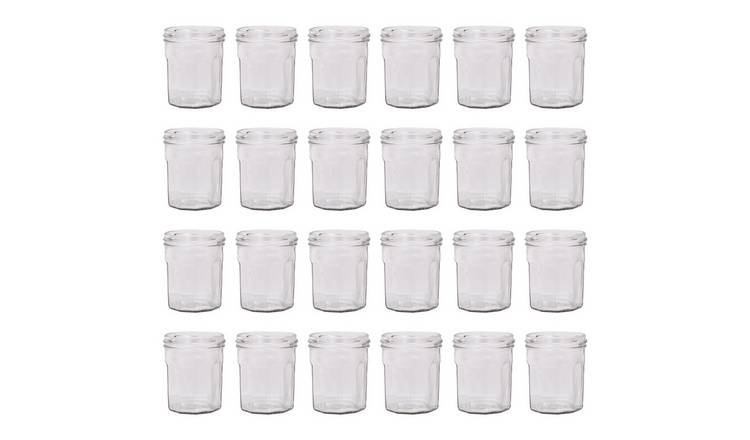 Argon Tableware Glass Jam Jars - Pack of 24