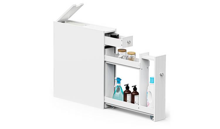 VonHaus Holbrook Slimline Bathroom Storage Unit - White