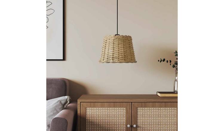 Walplus Brown Iron Wicker Ceiling Lampshade - 30 x 20cm