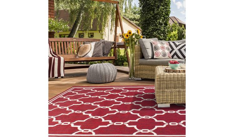 Mega Flooring Red Modern Geometric Rug - 60 x 120cm