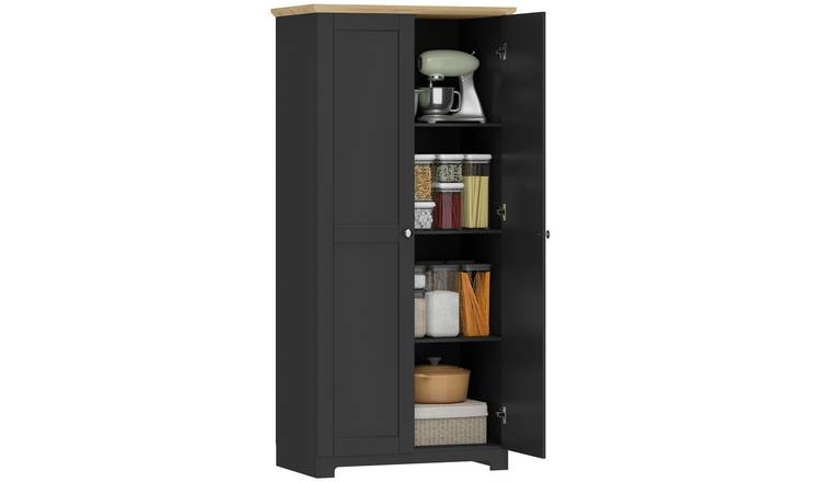 HOMCOM 2 Door Modern Kitchen Cupboard - Black