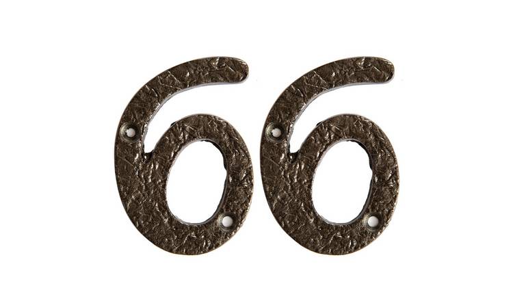 Hammer & Tongs Rustic Iron Numeral - Number 6 - Raw - Pack of 2