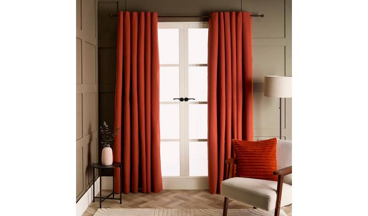 OHS Woven Texture Blackout Curtains 168 x 183cm - Rust