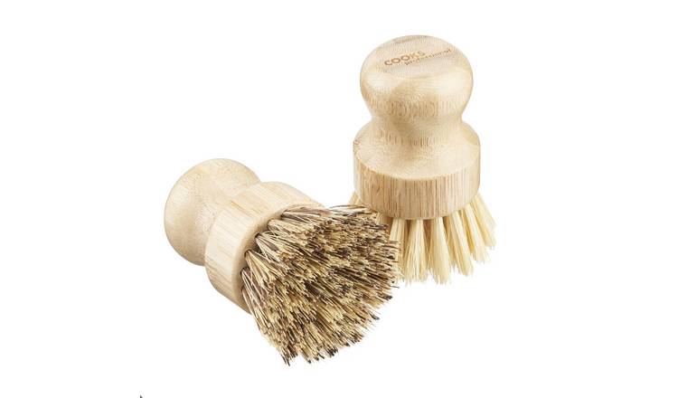 Cooks Professional Set of 2 Bamboo Pot Brushes