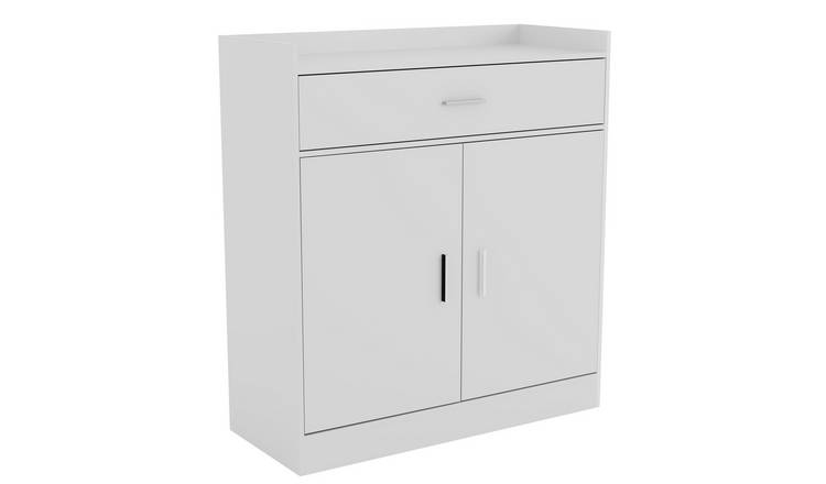 Vida Designs Dalby 2 Door 1 Drawer Shoe Cabinet - White