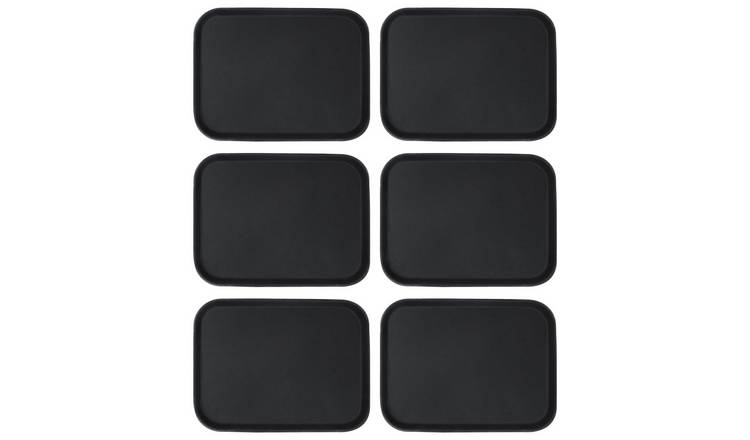 Argon Tableware Set of 6 Rectangle Non-Slip Serving Trays - 51 x 38 cm