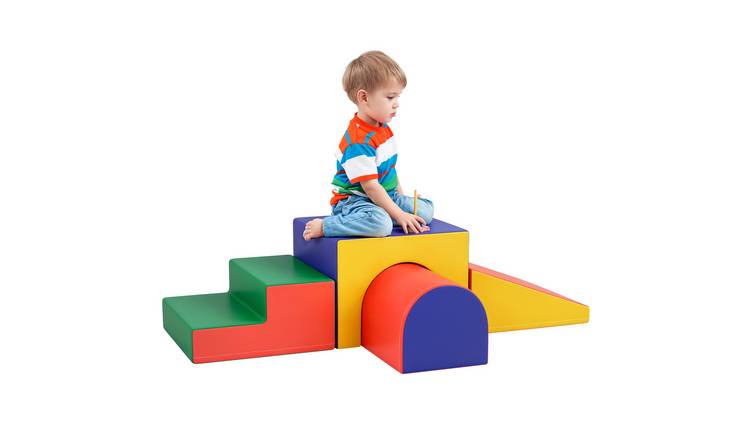 HOMCOM 4 Piece Climb Crawl Foam Kids Activity Play Set - Red