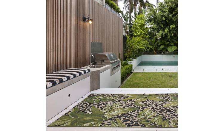 Mega Flooring Green Modern Floral Rug - 200 x 285cm
