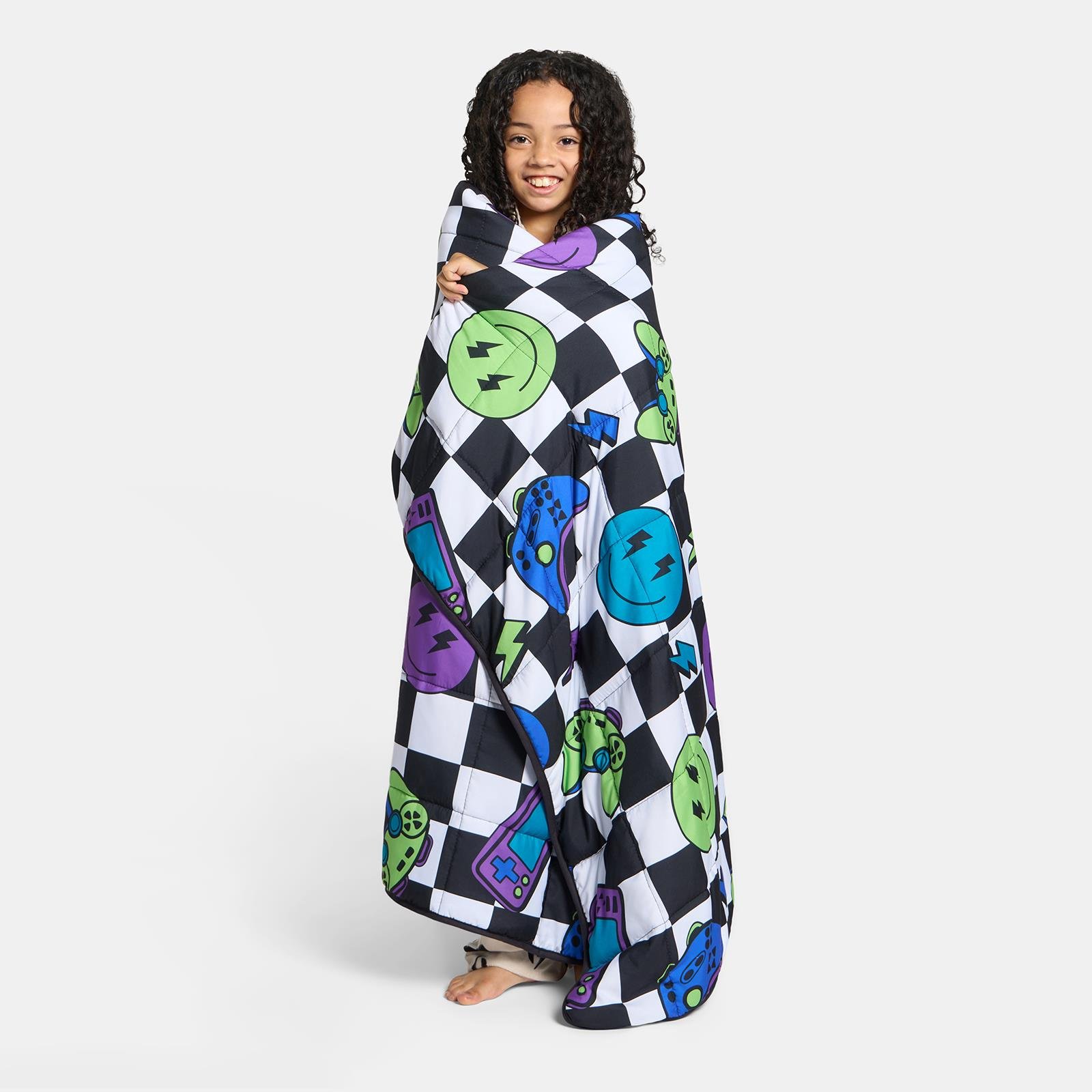 OHS Checkerboard Gaming 3kg Weighted Blanket 100x150cm - Multi - Image 2