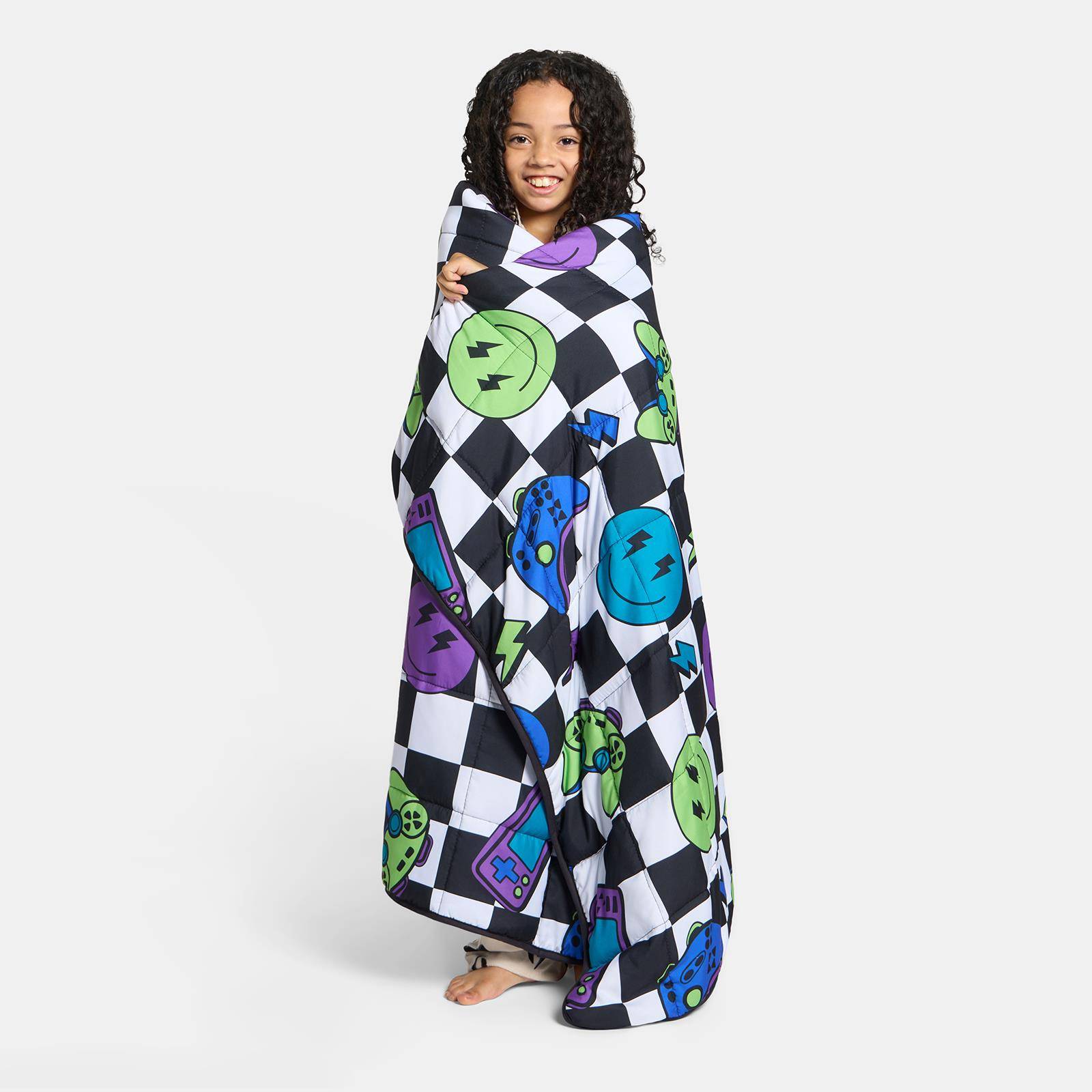 OHS Checkerboard Gaming 3kg Weighted Blanket 100x150cm - Multi - Image 2