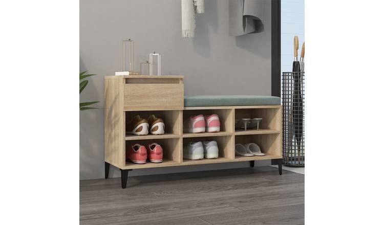 Walplus Engineered Wood Shoe Cabinet - Sonoma Oak - 102 x 36 x 60 cm