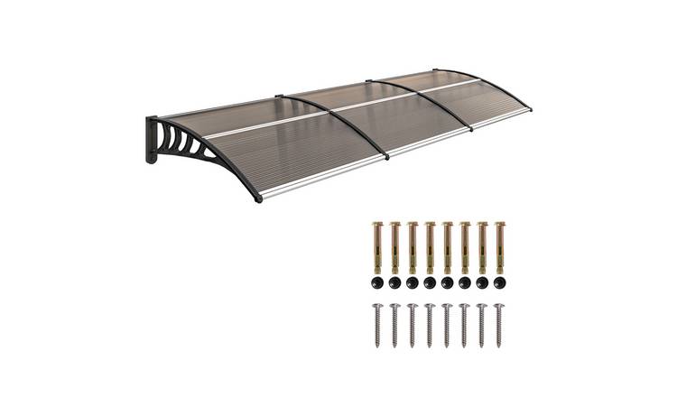 Outsunny Garden Door Canopy Rain Shelter Outdoor Awning - Brown