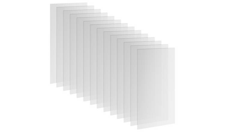 Outsunny Pack of 14 Polycarbonate Greenhouse Panels - Clear