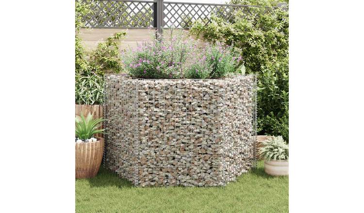 Walplus Galvanised Steel Gabion Raised Bed - Silver - 160 x 140 x 100 cm