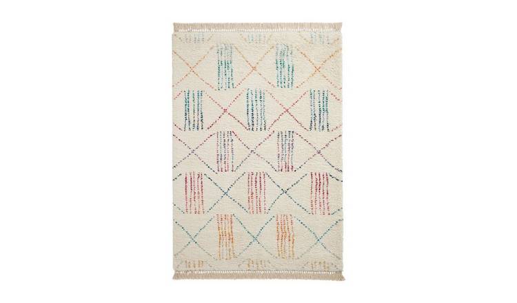 Mega Flooring Multi Shaggy Geometric Rug - 120 x 170cm